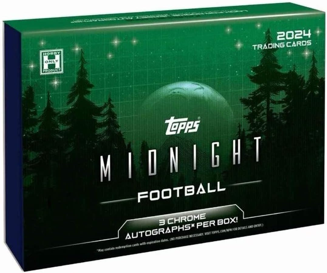 2024 Topps Midnight Football Hobby Trading Card Box (Three Autographs Per Hobby Box)