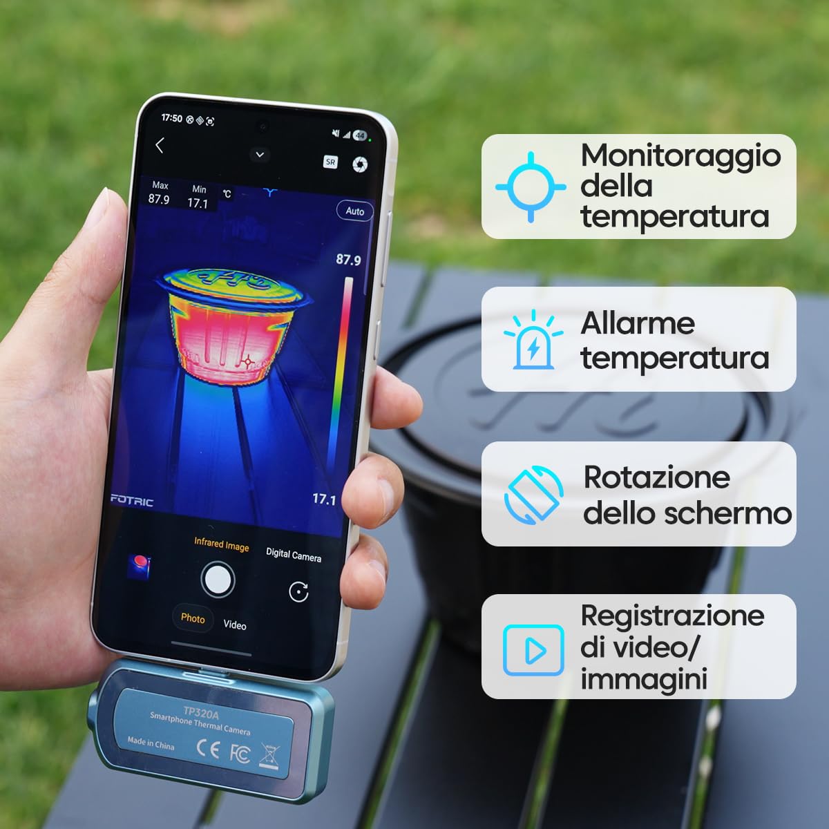 TP320A Termocamera Android 12+, 320 x 240, USB-C, 25 Hz