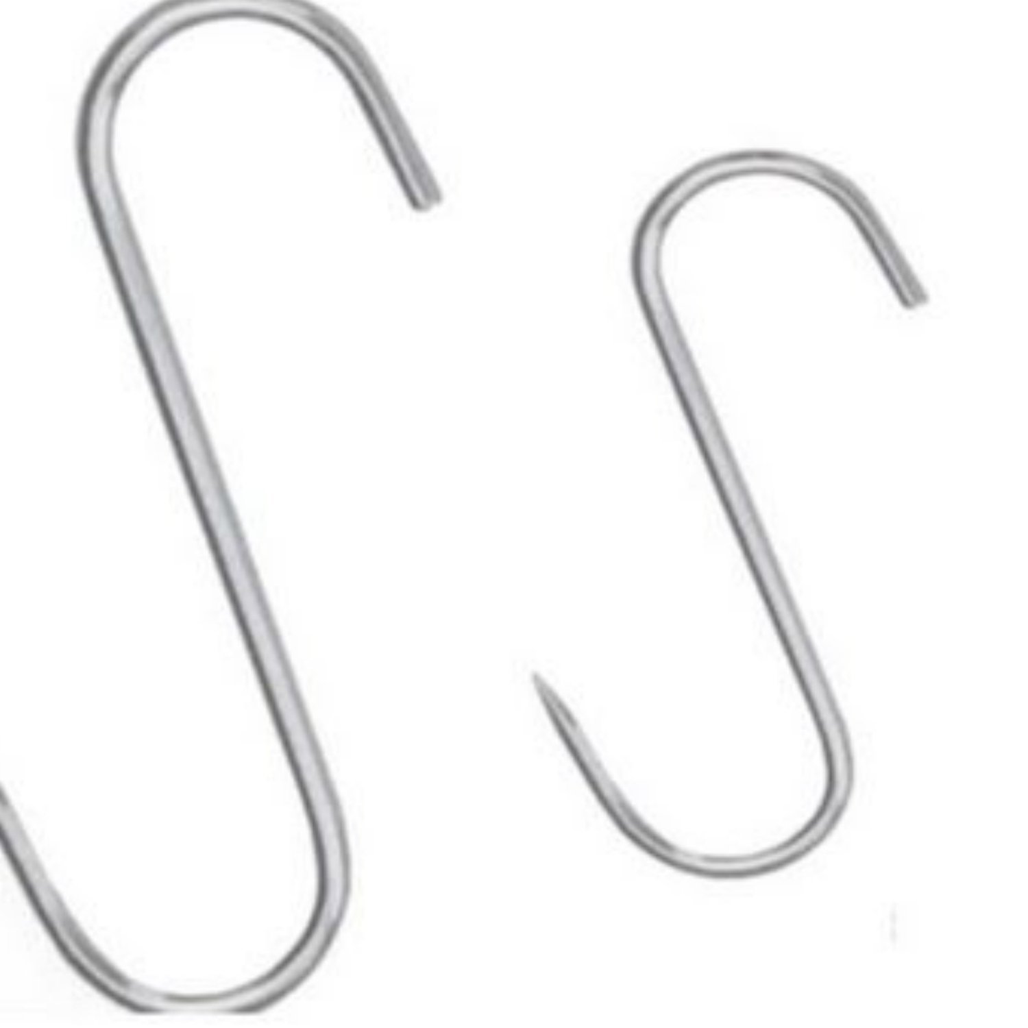 20 STÜCK EDELSTAHL Fleischhaken 180mm x 8mm - S Haken CNS Fleischerhaken Metzgerhaken Räucherhaken Edelstahlhaken Metzgerei Metzger Fleischer groß