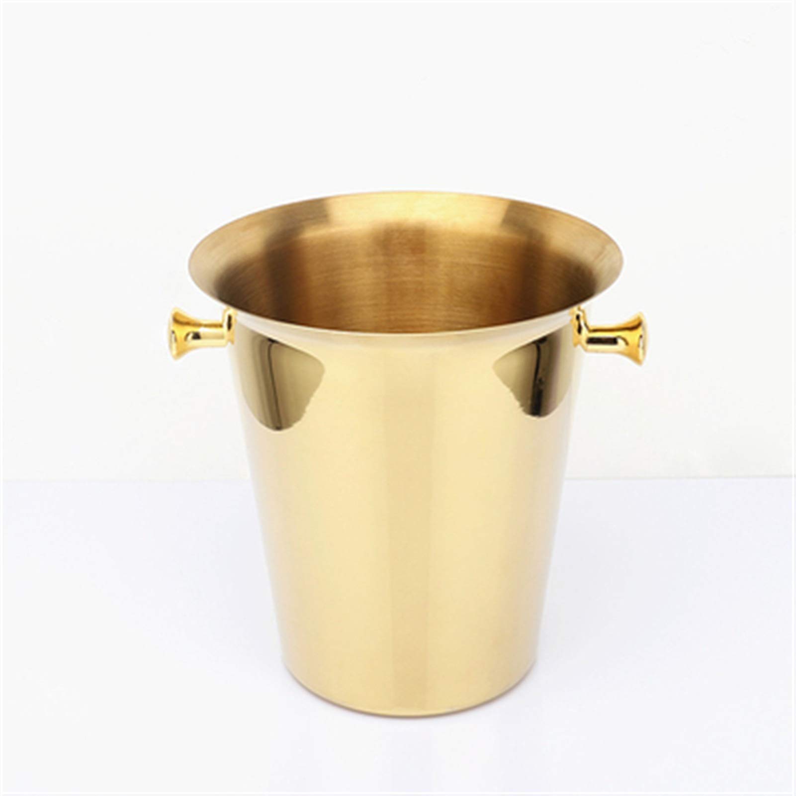 Ice Bucket Stainless Steel Bar Ice Bucket Two Handles Champagne Bucket golden Bucket Spit Barrel Container Ktv Club Bar tools Used in bars, home Tools (Color : 5l)