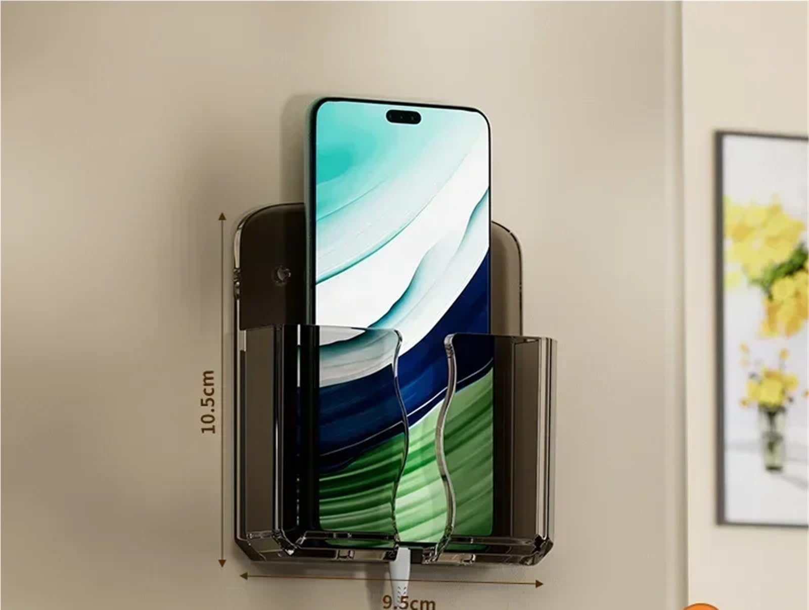Soporte de pared para control remoto, 12 unidades, soporte de pared universal para teléfono celular, organizador de caja de carga para teléfono celular, soporte colgante para control remoto