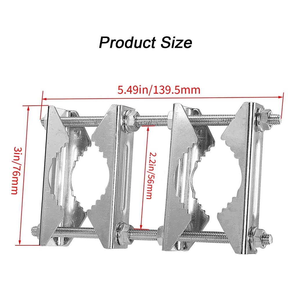 Lot de 3 Pinces de Mât à Double Antenne Bloc de Mâchoire en V Boulons de 5,5 Pouces, Support de Support de Kit de PôLe à Poteau Robuste Antirouille