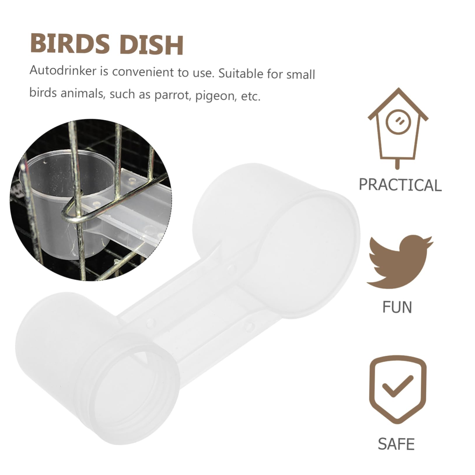 Abbeveratoio per Uccelli Pigeon Autodrinker a Doppia Uscita | Plastica Bianca, Confezione da 10 Pezzi, Uso Casa e Zoo, Pulizia Semplice e Struttura Resistente