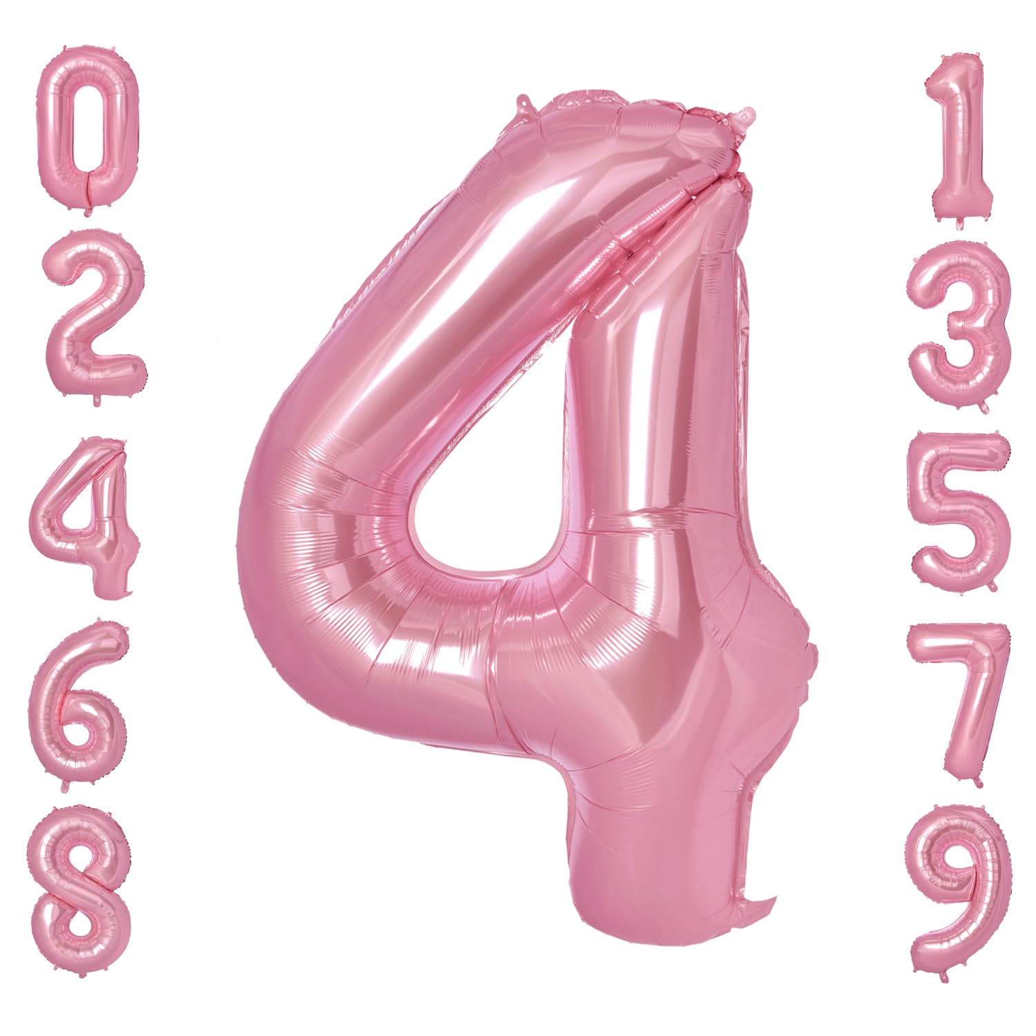 40 Inch Pink Giant Number Balloons 4, Jumbo Digital Foil Mylar Balloon for Birthday Party Wedding Anniversary Celebration Decoration