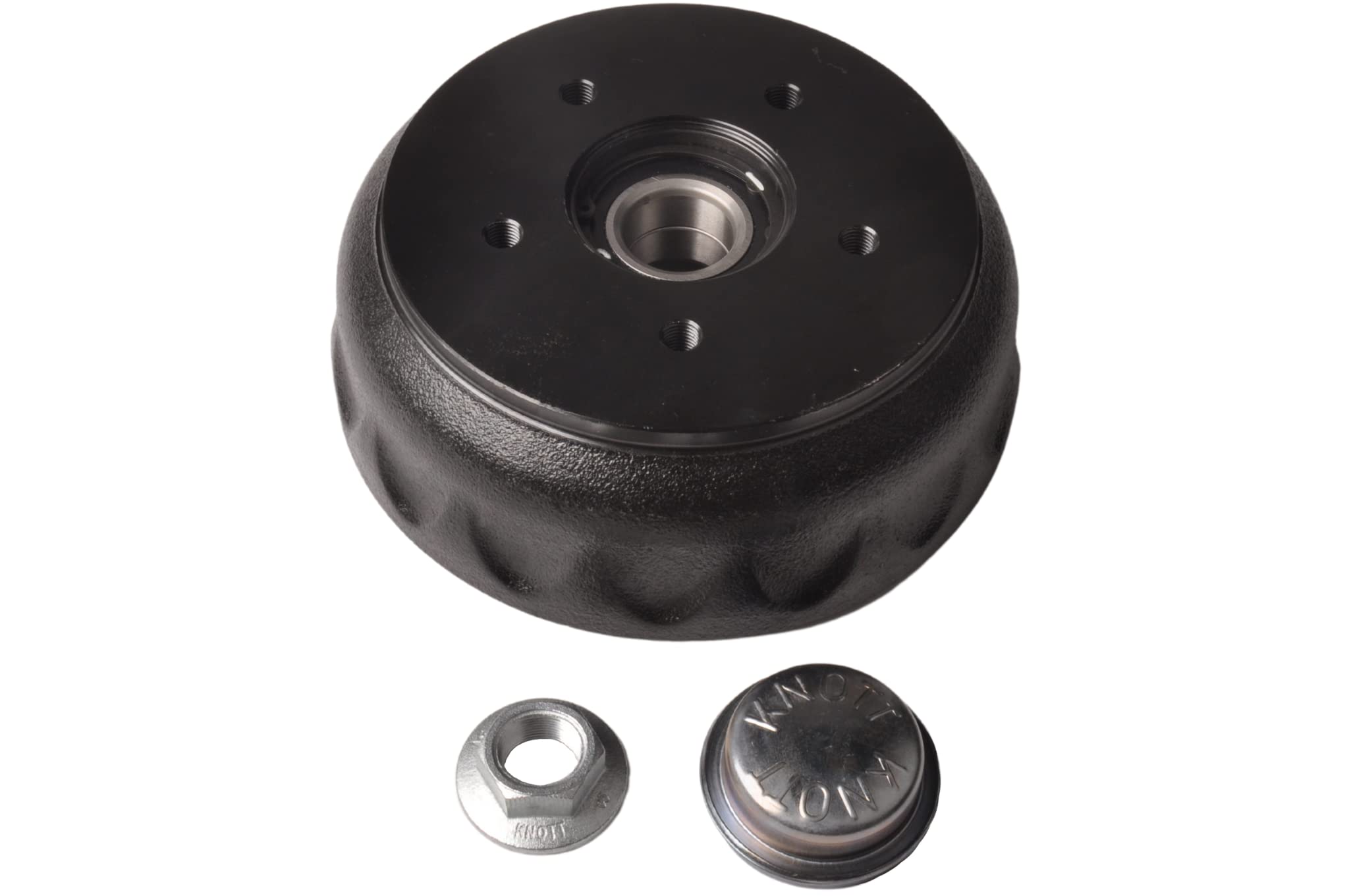 Knott Tambores de freno, 200 x 50 mm, 5 x 112, incluye tuerca de brida y tapa de buje