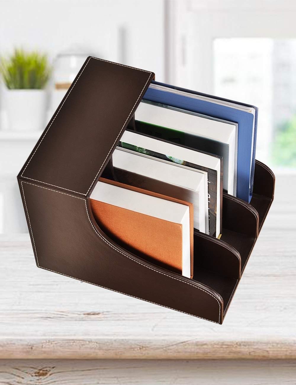 Organizzatore di File/portafile, schedari Portariviste Telaio Divisore per File Espositore Scatola di immagazzinaggio Nero, Organizzatore di File da scrivania (A)
