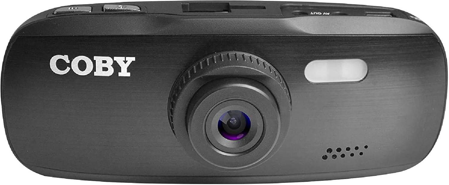Coby Car Dash Cam Front of Car | 1080P Full HD Dash Camera for Cars | Dashcam with 4X Zoom, 5MP Camera, LED Night Vision | Automatic Motion Detection | DVR Box, Suction Mount | DCHD101, Black