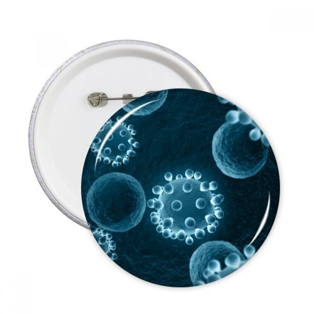 Pins cellule science bleue XXL grand badge rond multicolore robuste - 3