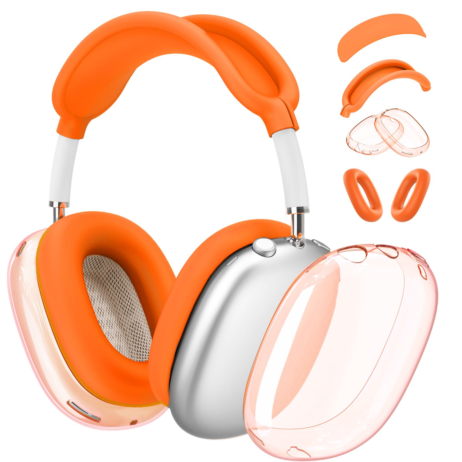 4 in 1 Set for AirPod Max Case, Anti-Scratch Sweat-Proof Ear Pad Covers/Ear Cups Cover/Headband Covers, AirPod Max Cover Accessories for Apple Air Pod