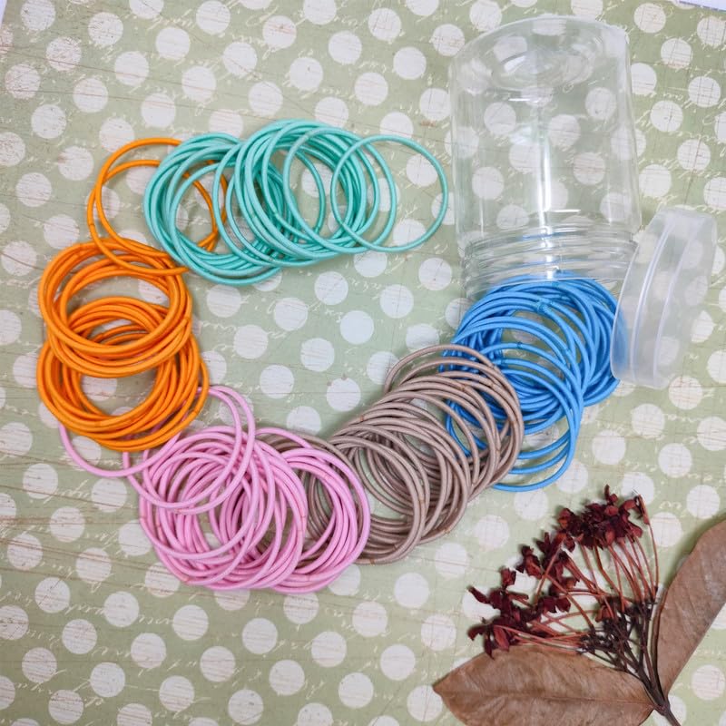 Miniatura 3 de 100 ligas elásticas para el cabello, 100 soportes para cola de caballo de 0.079 pulgadas de grosor para cabello normal medio a grueso, para niñas,