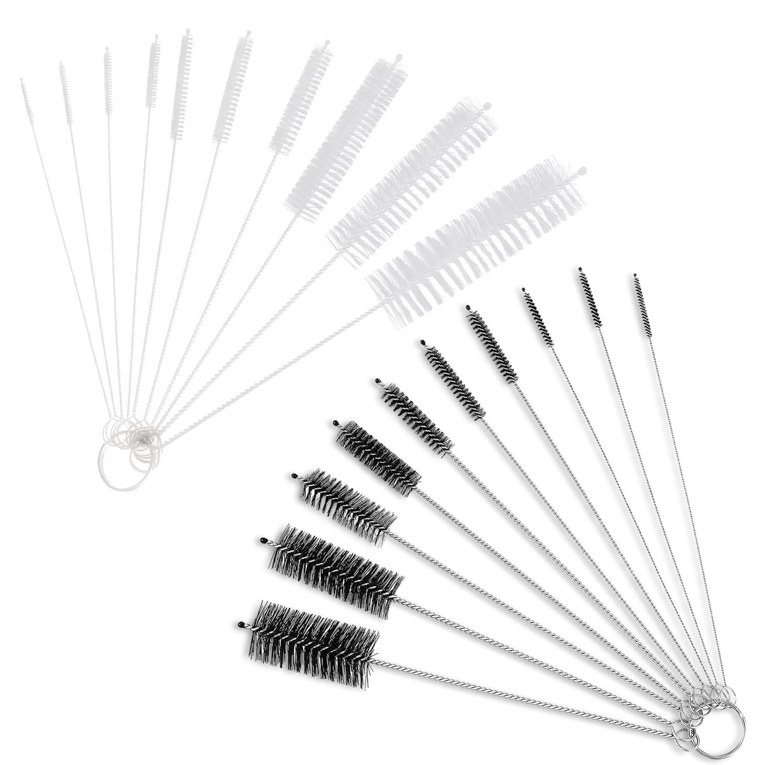Buy TORMEN Straw Cleaner Brush Set, Bendable Nylon Bristles Stainless Steel Handle Used to Clean