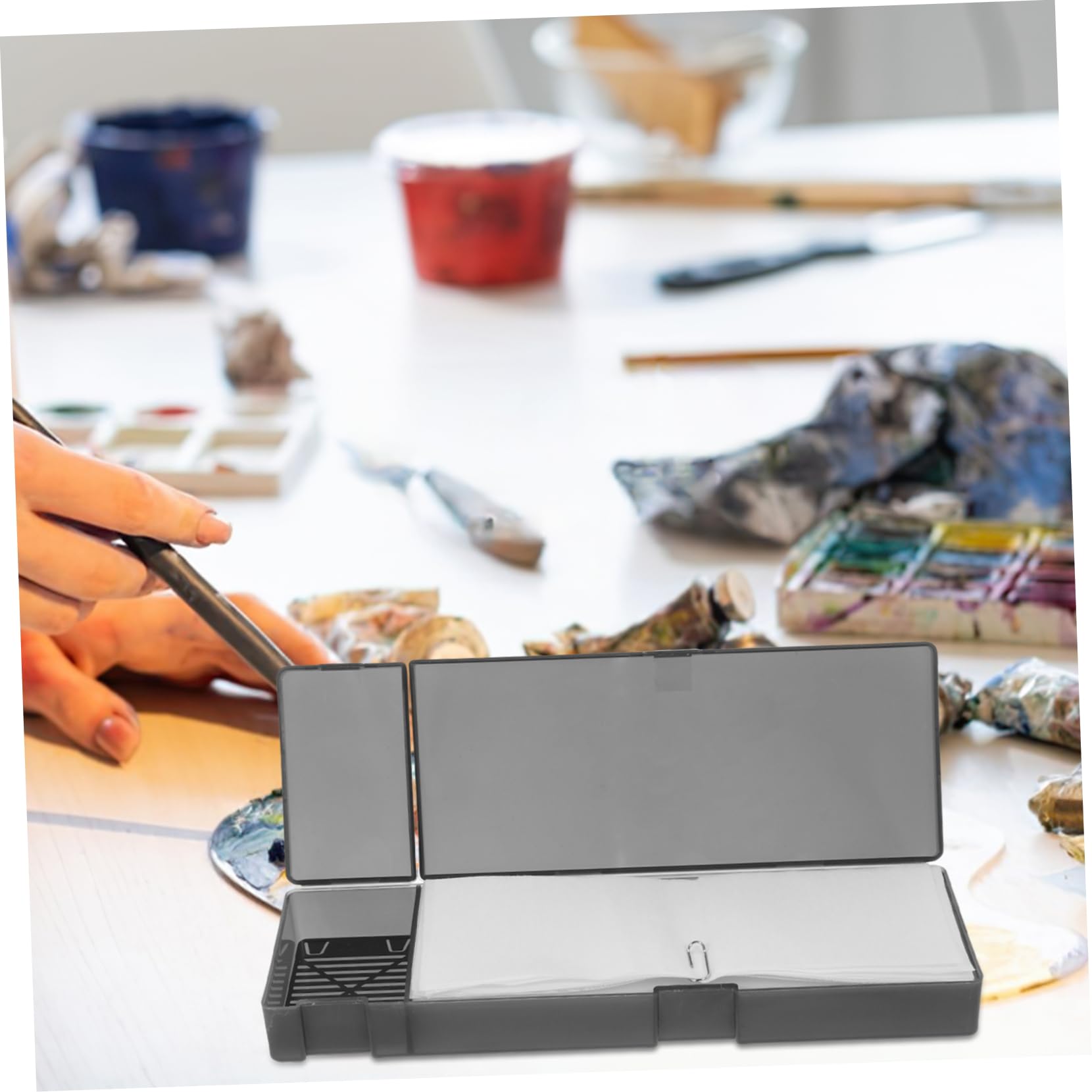 5 Ensembles Palette Humide pour Peinture de Palette de Pigments Hydratante pour Modèles Outil Portable Réutilisable pour Peintres