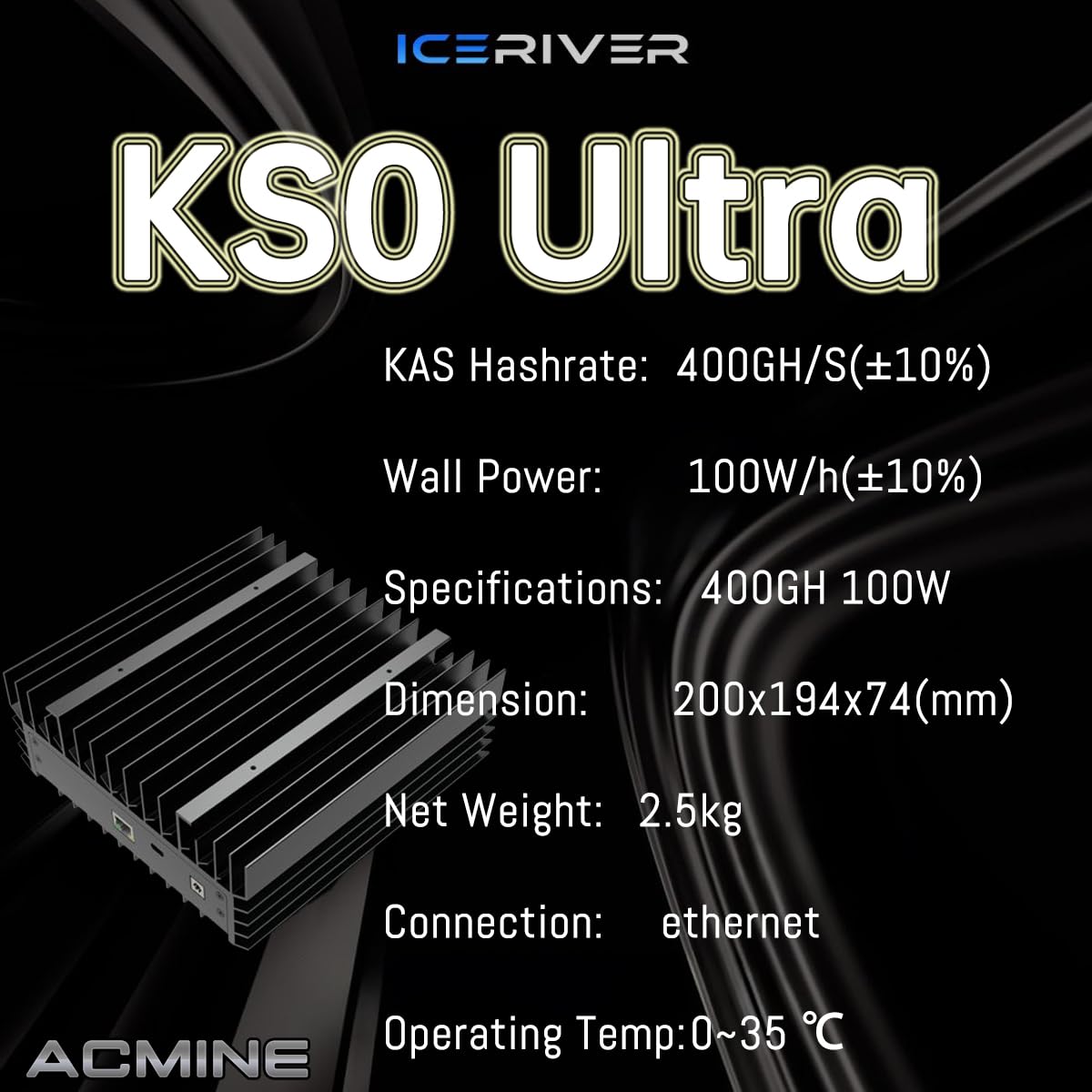 Amazon | Acmine Kaspa IceRiver KS0 pro 200Gh/S 100W KAS マイナー