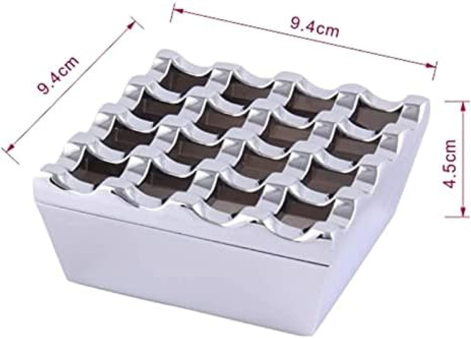 Posacenere Da Esterno Antivento, In Metallo A Doppia Parete Con 16 Fori | Lega Di Cobalto-zinco, Ecologica, Con Un Robusto Design A Slot Per Carte; Unidea Regalo Per Decorare La Scrivania (Chrome)