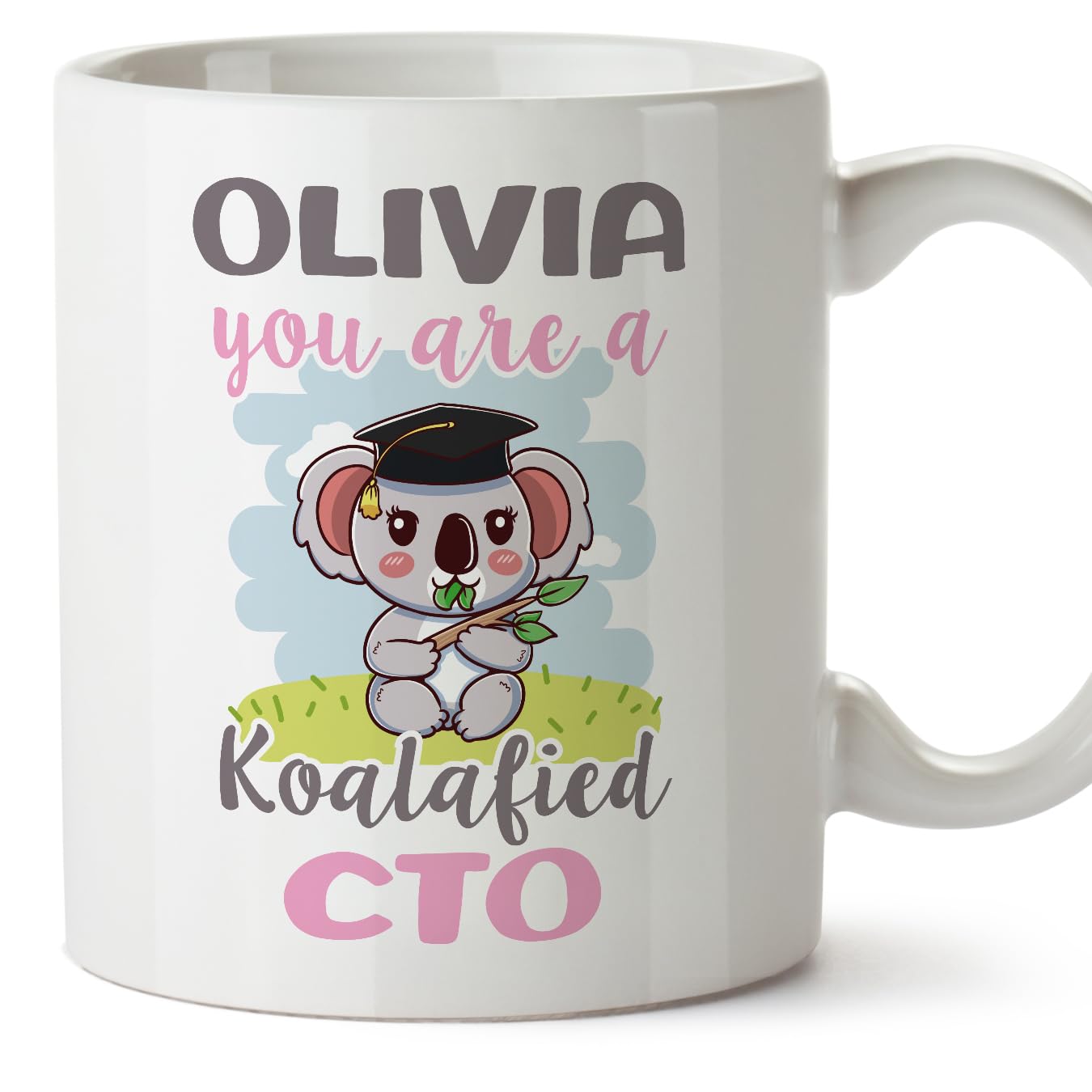 MUGFFINS Personalised Mug for CTO Woman - in English - Custom Koalafied - Funny Custom Gift for Colleagues - Ceramic 11oz Mug
