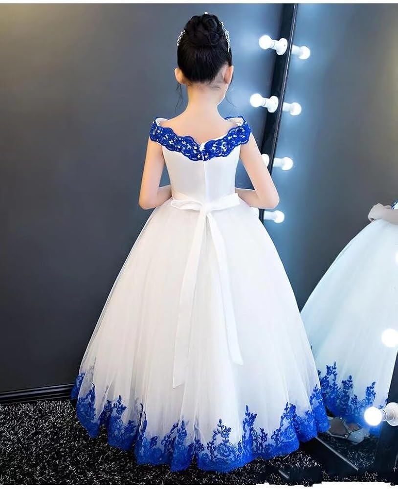 Amazon.com: Applique Beaded Off Shoulder Flower Girl Dresses