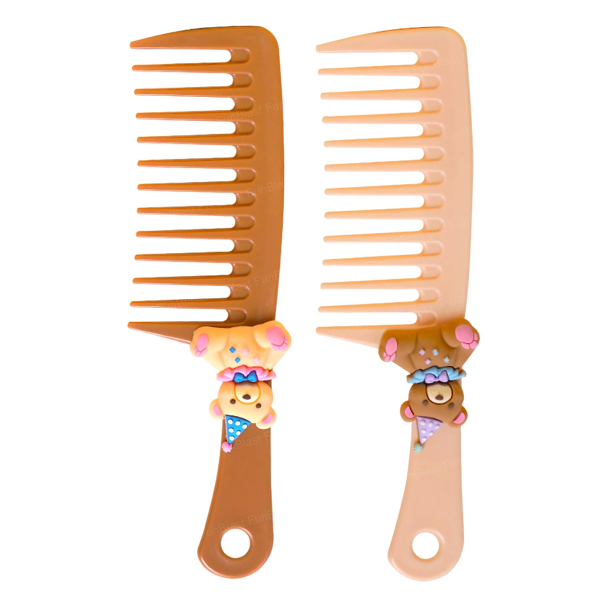 FunBlast Kaba Bear Comb Set for Girls – Pack of 2 Pcs Wide Tooth Shampoo Comb for Wet & Dry Hairs, Soft & Gentle Detangling Comb for Girls, Womens, Ladies-image-10
