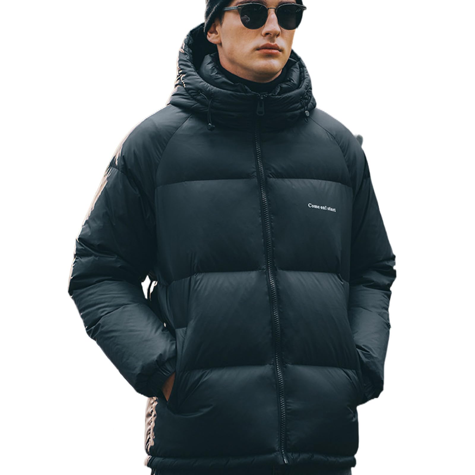 【GRAILZ】MASSIV DUCK DOWN PUFFER [GREY] Men Duck Down Jacket Quilted Hooded Glossy Puffer Outwear