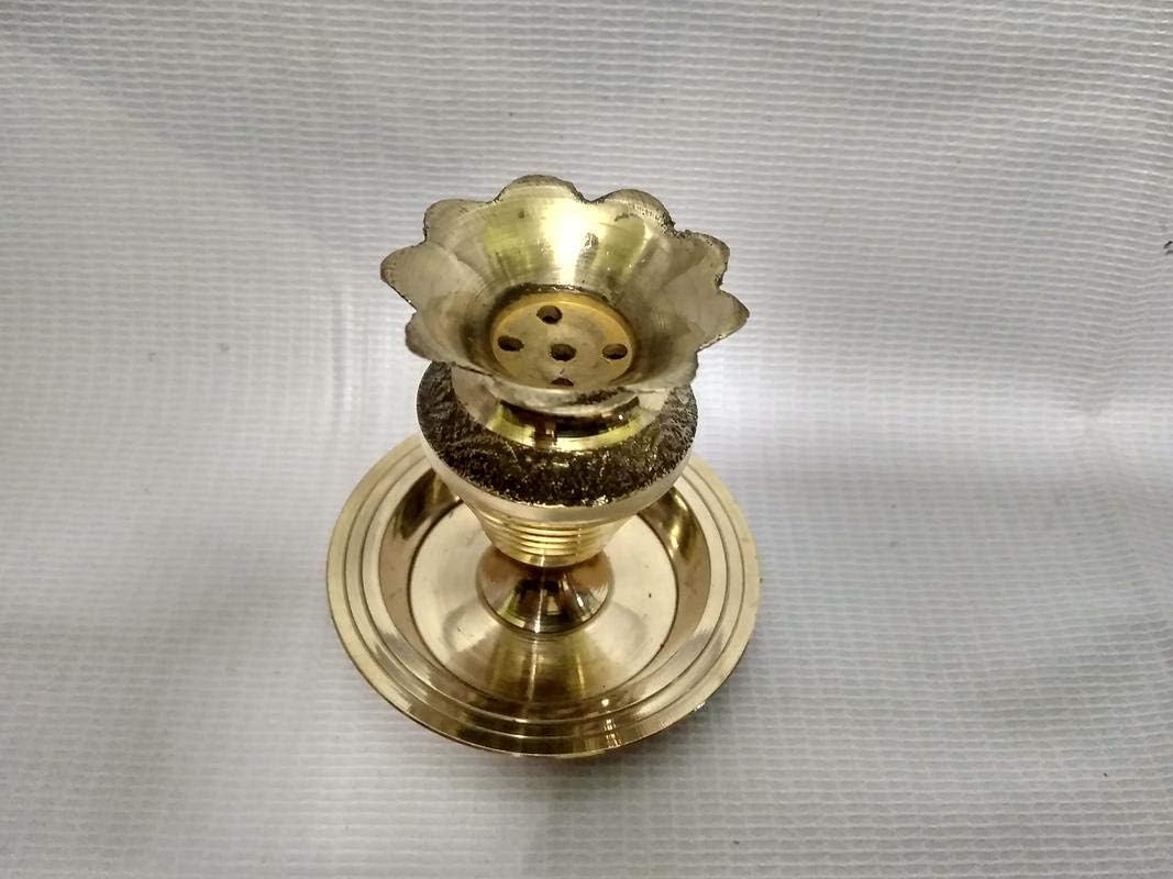 Brass Agarbatti Stand in Kalasam Design (5 cm, Yellow Gold)