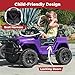 Best Choice Products 12V Kids Ride On Truck Car w/Parent Remote Control, Spring Suspension, LED Lights, AUX Port - Purple