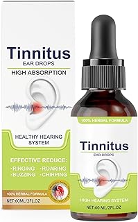 Tinnitus Relief for Ringing Ears, Ear Ringing Relief Drops, Effective Tinnitus to Reduce Ear Noise & Improve Hearing & Ear Wax Removal for Men & Women-60ML