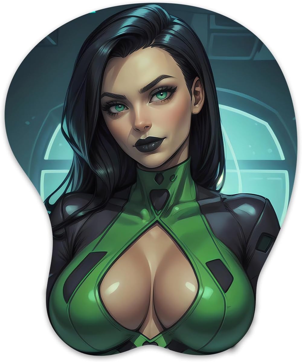 3D Mouse Pad Oppai Mousepad with Soft Gel Wrist Rest Anime Manga Gaming Boob pad Anti-Slip Mouse Mat （Shegoo 2）