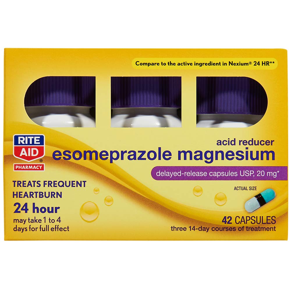 Buy Rite Aid Reducer Esomeprazole Magnesium, 20 mg 14 s, 3 Pack, 42
