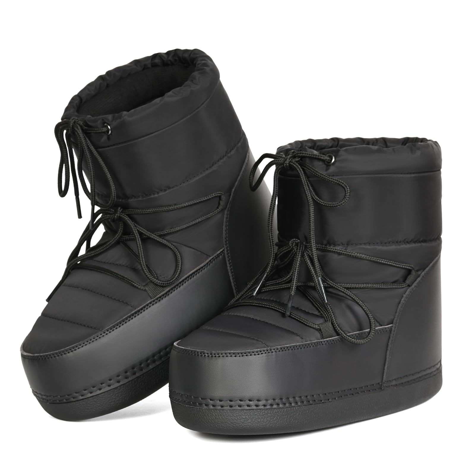Womens Winter Snow Boots Anti-Slip Ankle Booties with Warm Lining Lace-up Outdoor Shoes-image-39