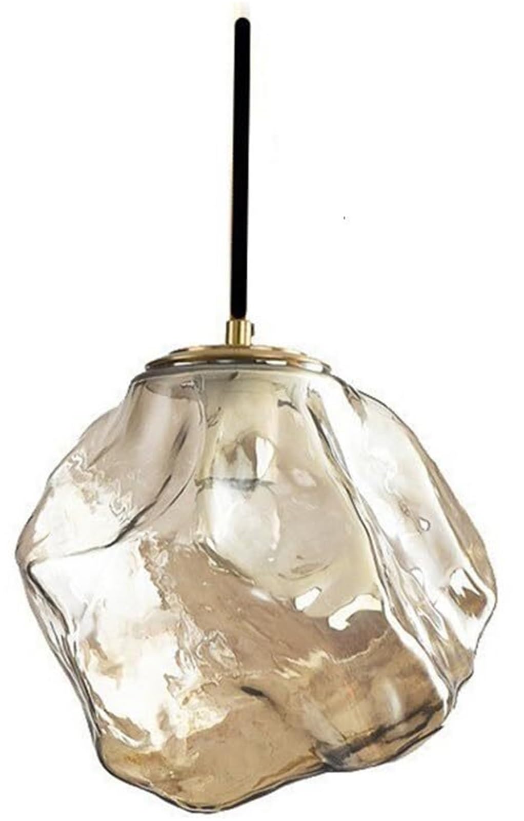 Nowoczesna przydymiona szara szklana lampa wisząca vintage industrialna lampa sufitowa wisząca wyspa lodowy bursztyn dmuchany mały żyrandol do sypialni jadalni (bursztynowo-15 cm)