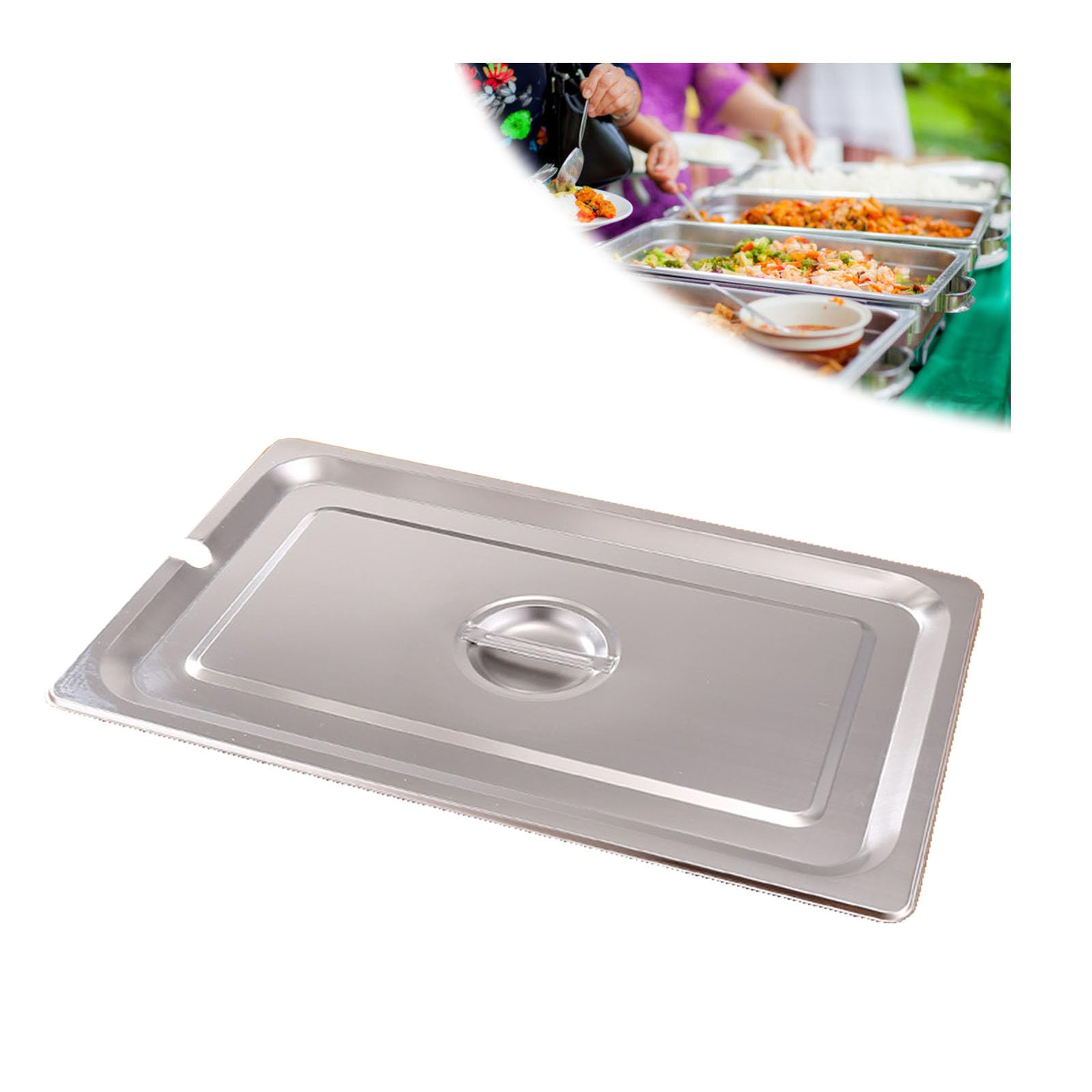 Gastro Behälter Zutatenbehälter,Edelstahl Beilagenbehälter Für Gastro Et Küche,Pizza Zutatenbehälter Mit Deckel,1/1（53 * 32.5cm）,Notched lid