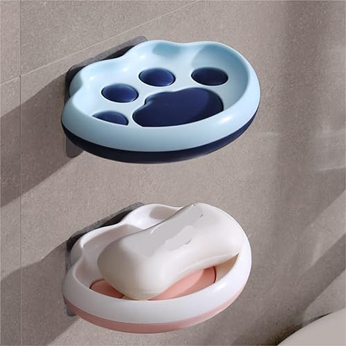 Miniatura 3 de Soap Dish 2 Pieces of Soap Box Wall-Mounted Drain Household Soap Box Creative No Punching Simple Soap Box Storage Box for Shower Bathroom Kitchen