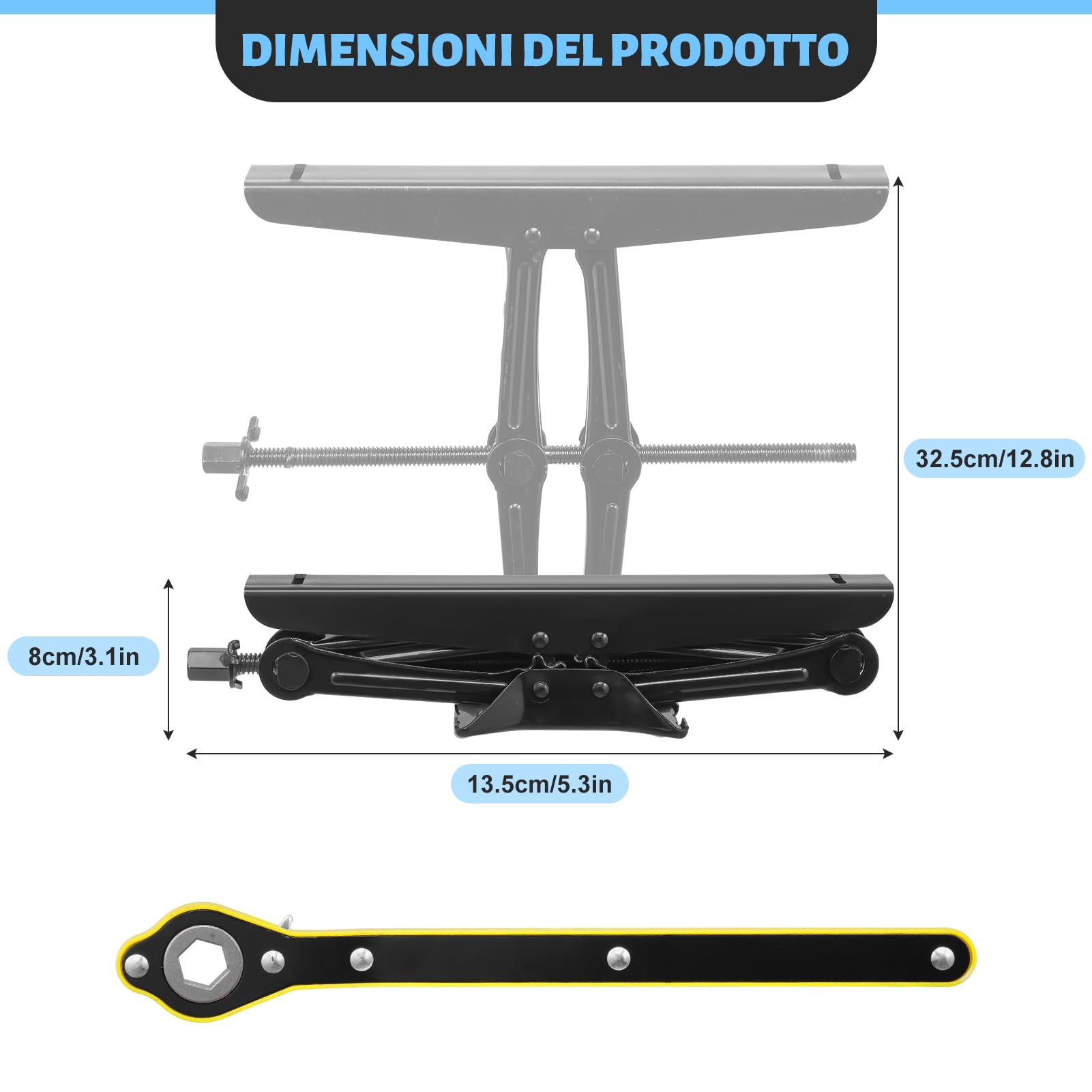 può Trasportare 200kg Kit Stabilizzatore Gradino per Camper, 3.1"-12.6" Regolabile in Altezza Stabilizzatore di Supporto per Gradini, Adatto per 5th Wheels RV, Trailer, Camper Step