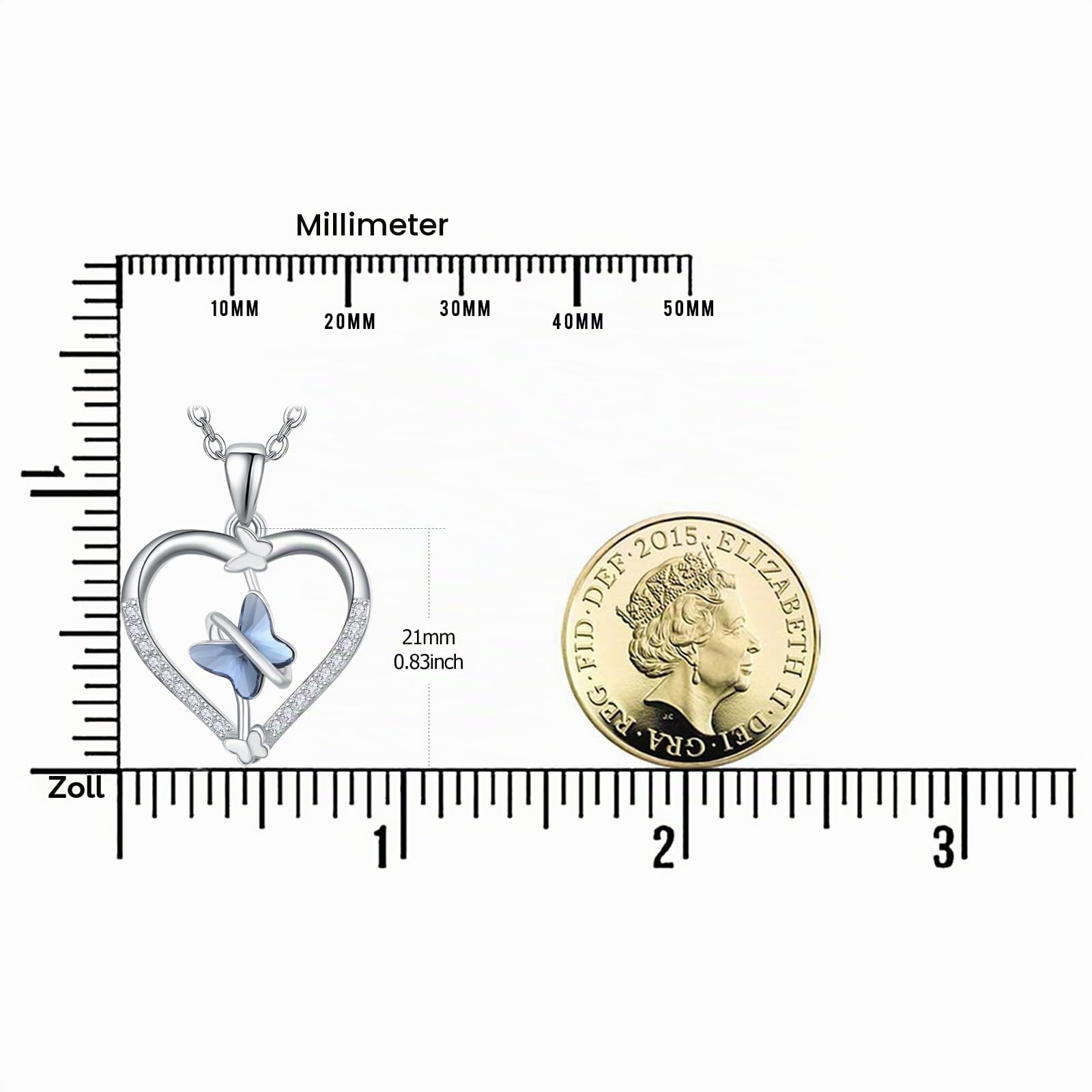 TANGPOET Schmetterling Halskette 925 Sterling Silber Schmetterlings Anhänger Kette Schmuck Geschenk für Frauen Damen Mädchen Kinder