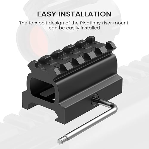 Miniatura 4 de Feyachi Picatinny Rail Riser Mount, 0.75"0.83"0.95"1" High,3 Slots5 Slots Riser Mount for Red Dot Sight