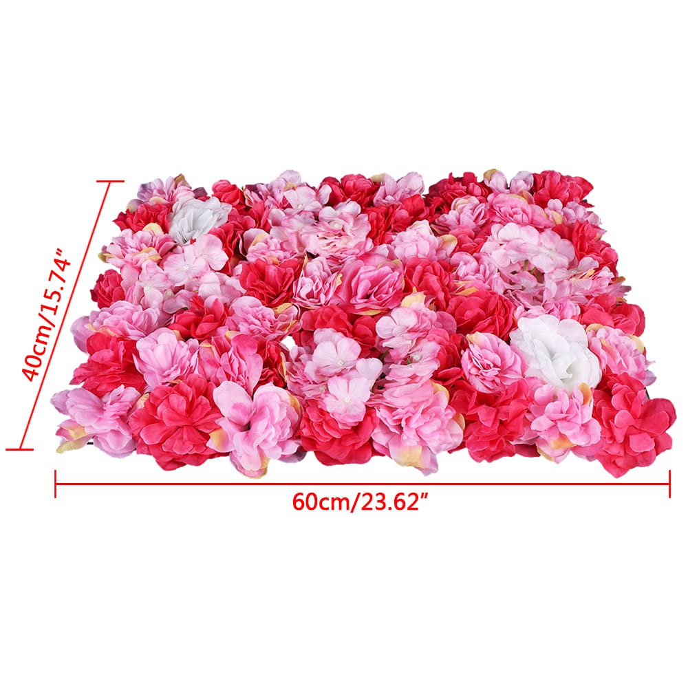 6 unidades de pared de flores artificiales grandes para pared de hortensias, 60 x 40 cm para decoración de fondo