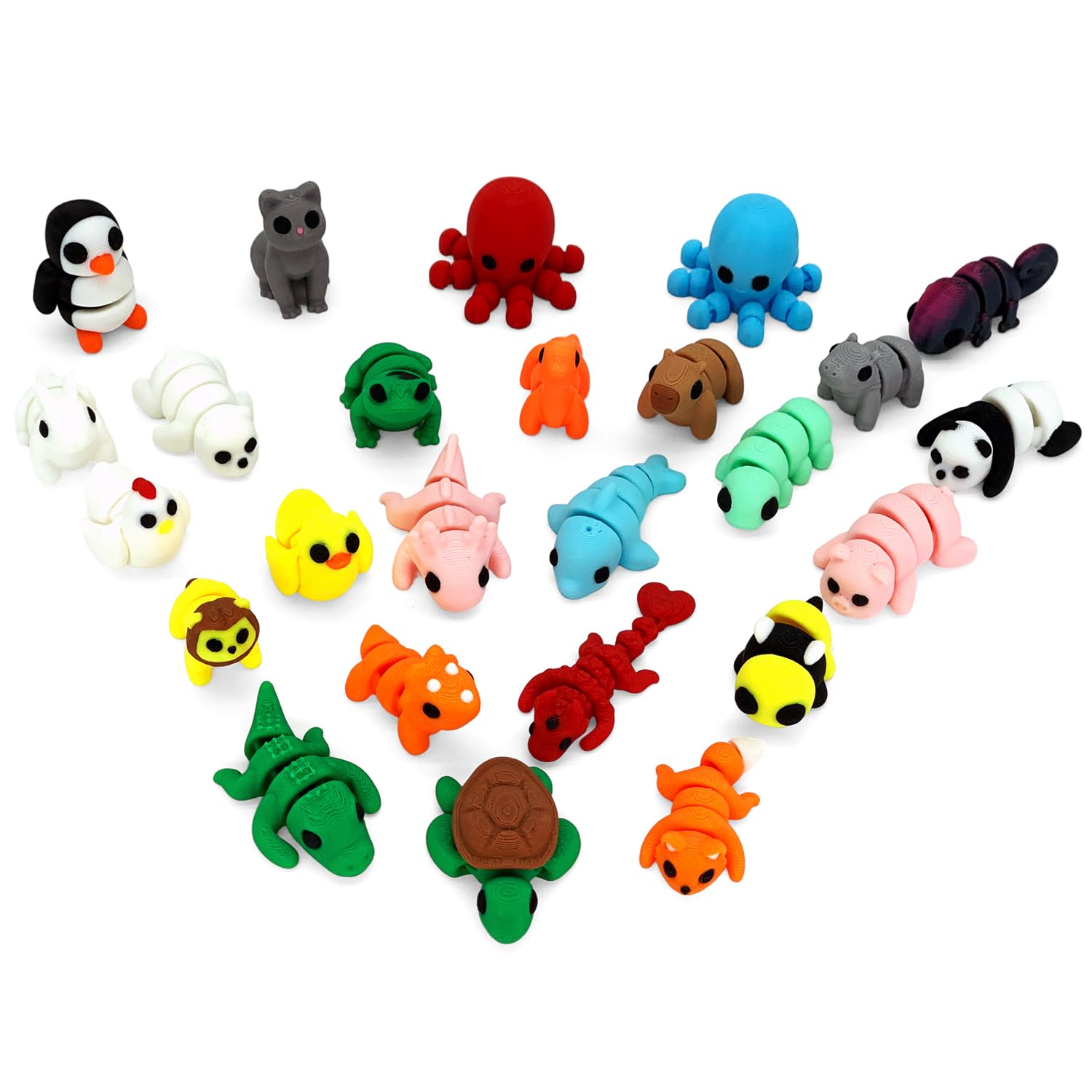 25PCS Mini Animal Figurines Set, 3D Printed Articulated Flexible Fidget Toys for Adults, Stress Relief Sensory Toys, Cute Desk Decor for Home Office, Party Favors, Gift Ideas (25 Animals) - Image 3