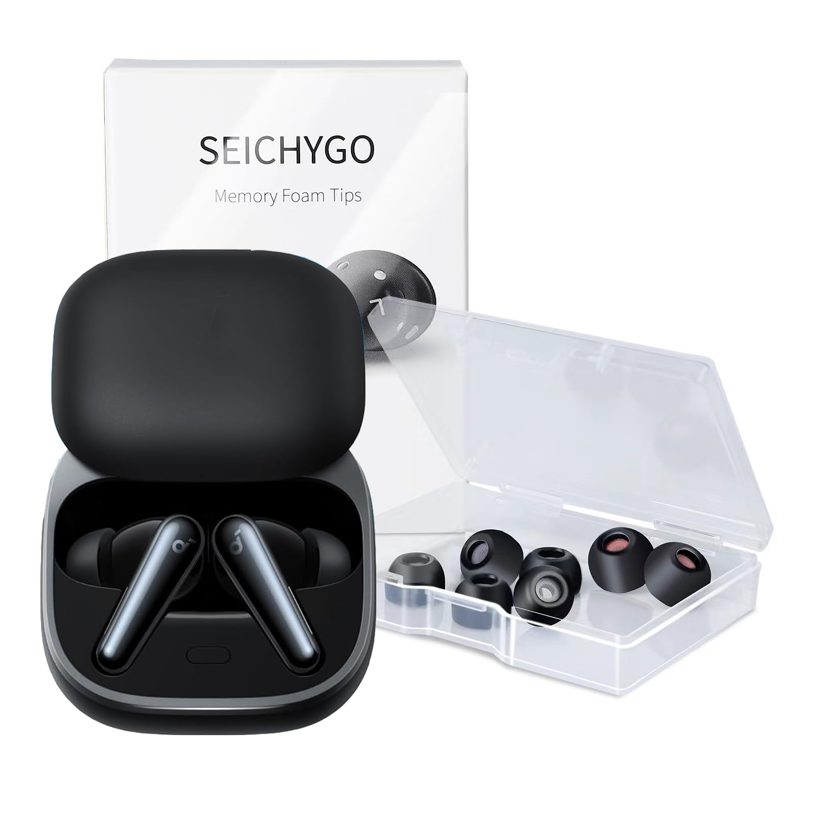 Amazon.com: SEICHYGO Memory Foam Ear Tips with Dust Mesh for Anker