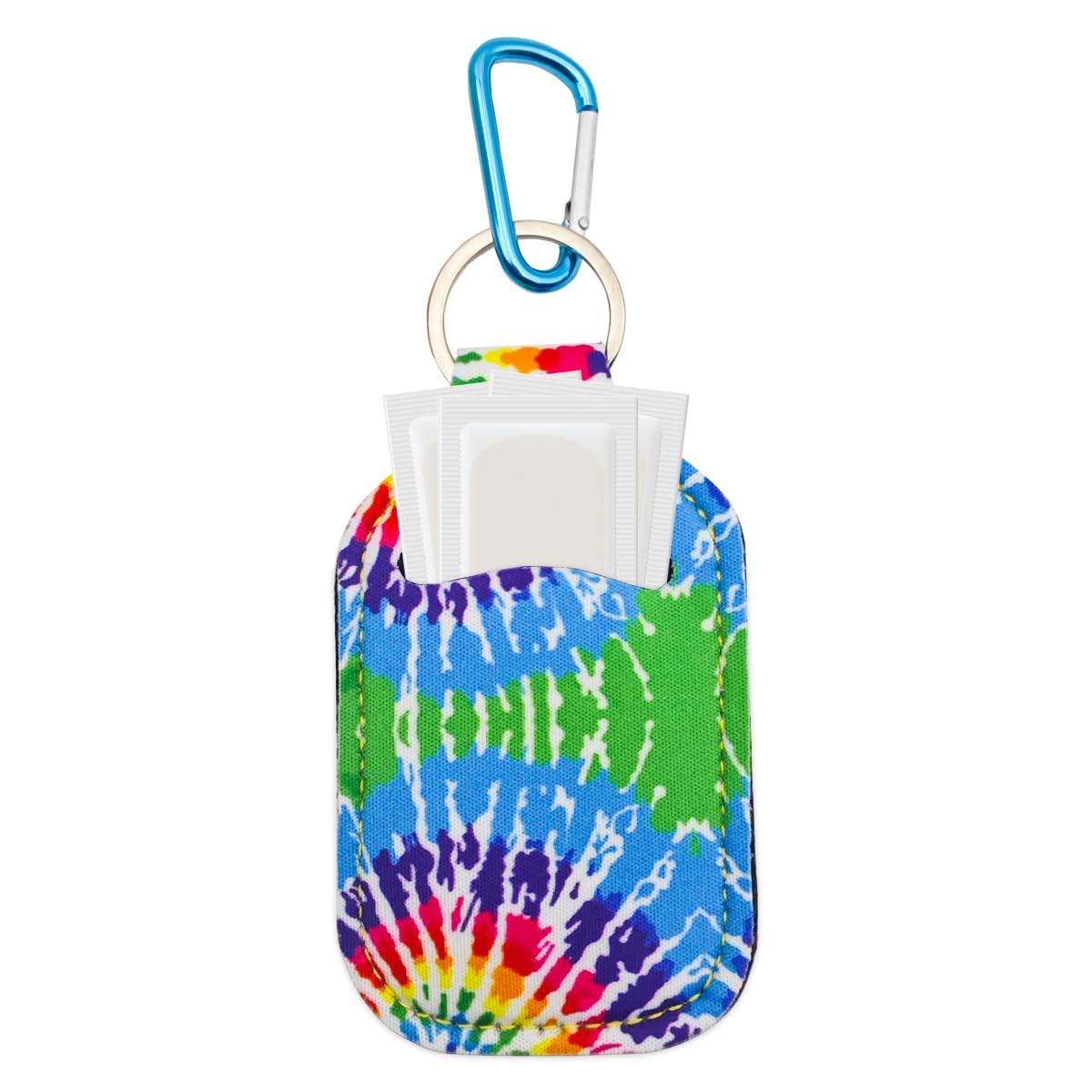 MAGNEECH 1 Pcs Blue Colored Pattern First Aid Bandage Holder Keychain - Convenient Carry-on Container with First Aid Accessory for Band Aid, Bandage