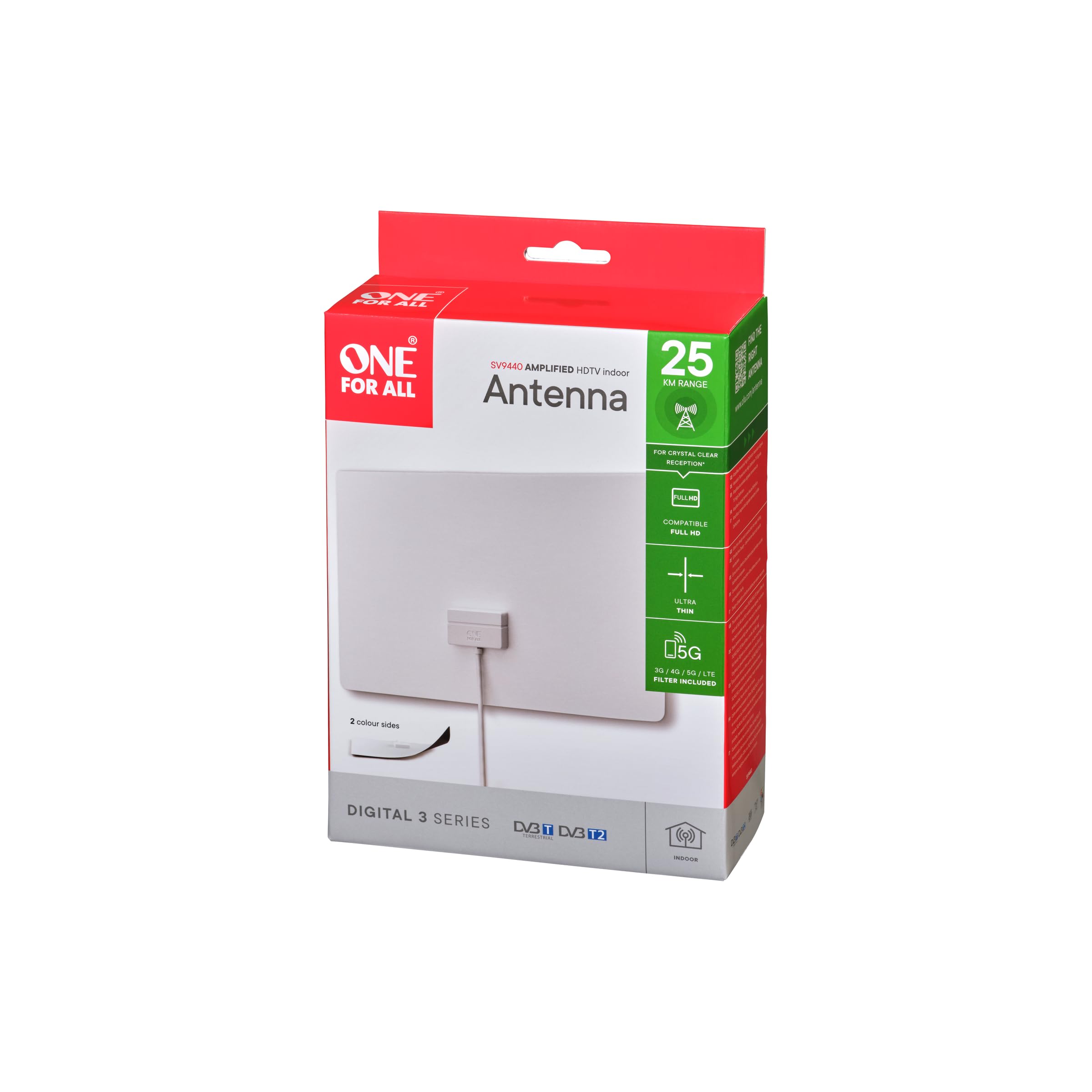 Antenne TV Intérieure ONE FOR ALL SV9440-5G - Filtre 3G/4G/5G