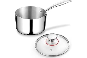 Joyfair 3-Quart Tri-Ply Sauce Pot with Lid: Perfect for Cooking, Boiling, and Stewing