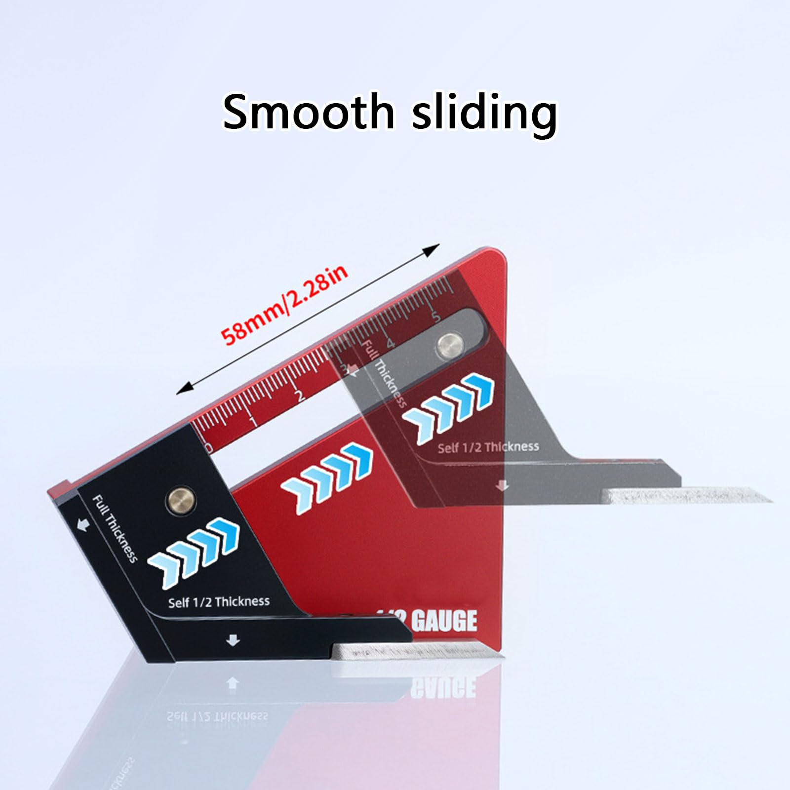 Strumento di calibrazione per la lavorazione del legno, righello di centraggio, calibro di altezza 0-58 mm per progetti di falegnameria e accessori per utensili elettrici