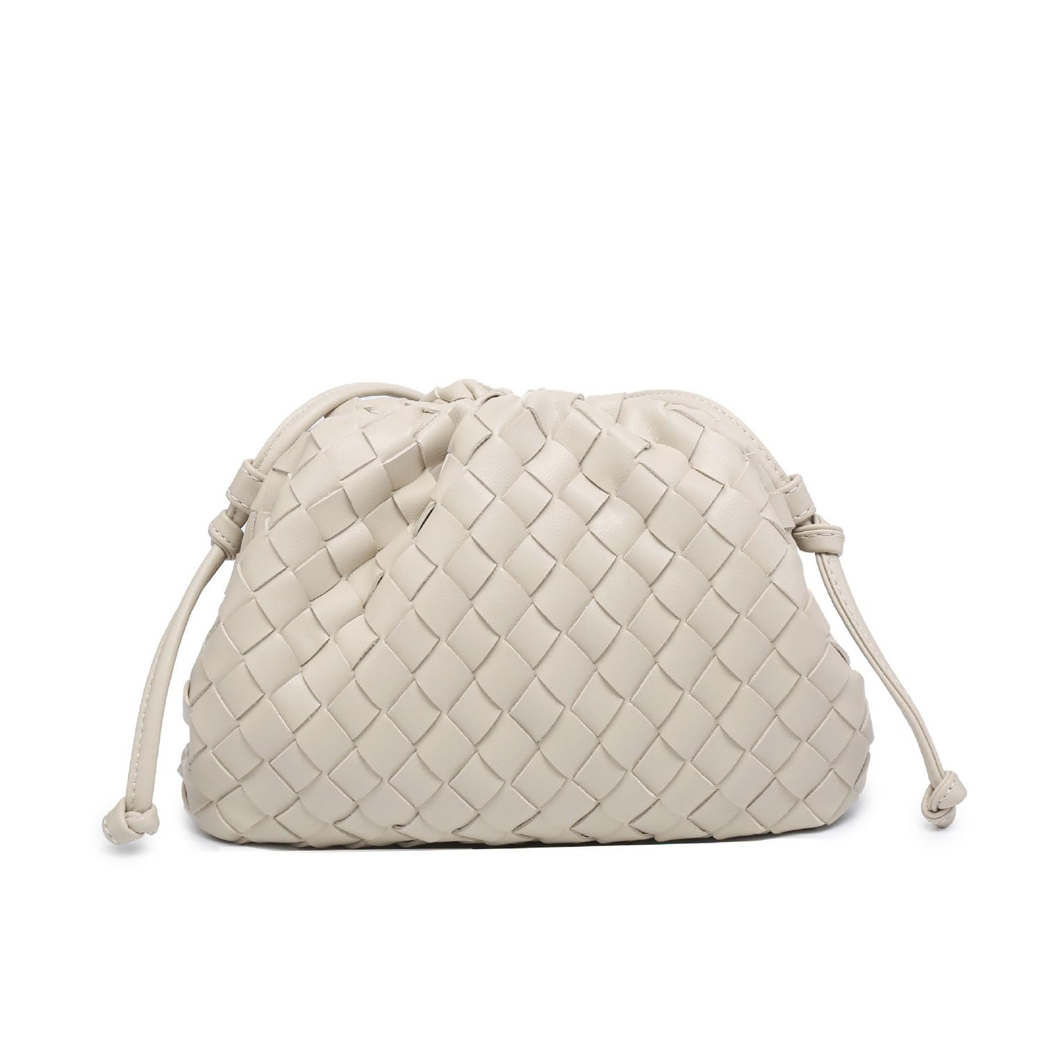 BRYCTSISEN Woven Clutch Purse for Women Fashion Small Square Handbag Vintage Premium Bag PU Leather Handmade Bag