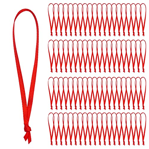 100 pc Rubans noël pour ornements, boucles rouges à main