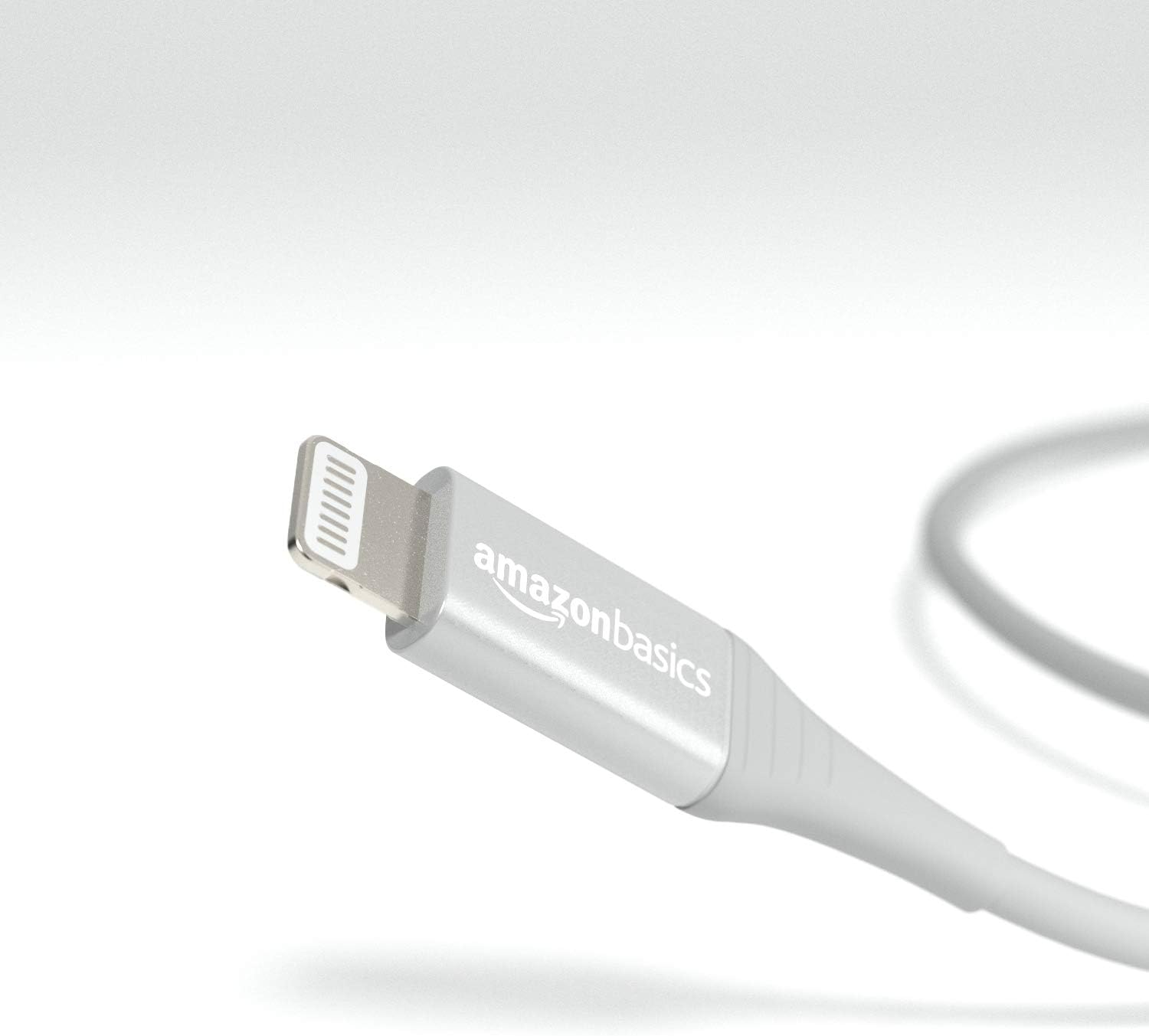 Amazon Basics ABS USB-A to Lightning Cable Cord, MFi Certified Charger for Apple iPhone, iPad, 20,000 Bend Lifespan - Silver, 3-Ft