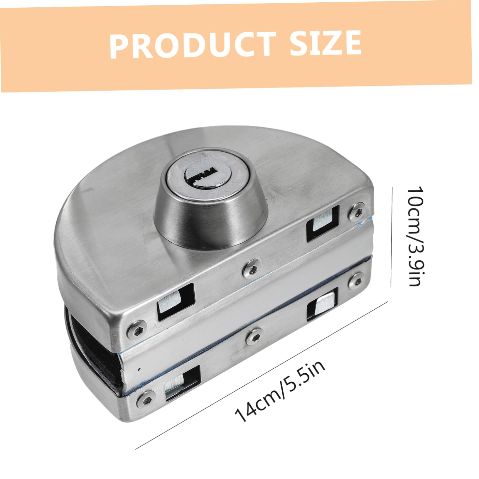 Serratura per Porta in Vetro Acciaio Inox Argento per Ufficio Negozio | Design a Morsetto Completo, Finitura Spazzolata, Chiusura con Tastiera Interna, Set