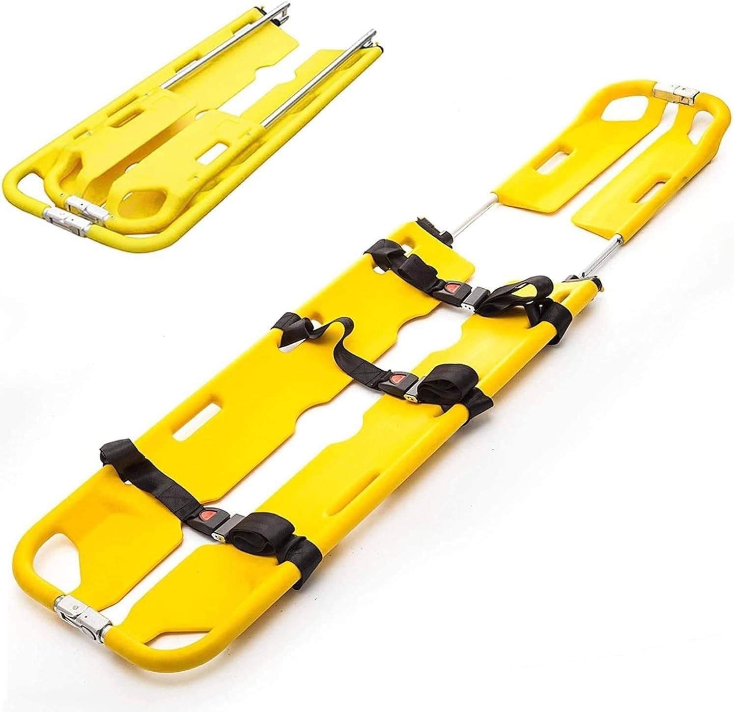 Embauchoir pliable en aluminium, panneau arrière EMT réglable, capacité de 158,8 kg, charnière détachable pour un transport sûr du patient, idéal pour une utilisation en ambulance