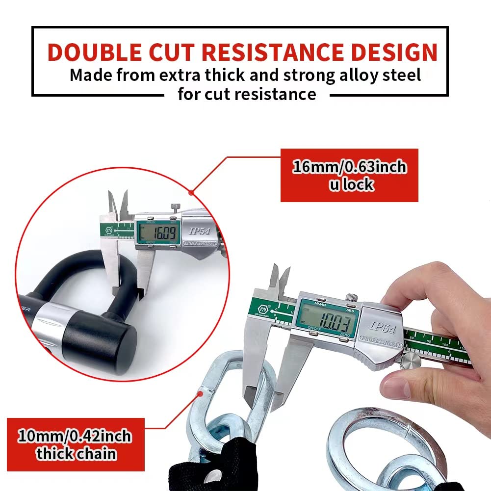 AKM Security Bike Chain Lock Heavy Duty Cut Proof Bicycle Chain Locks