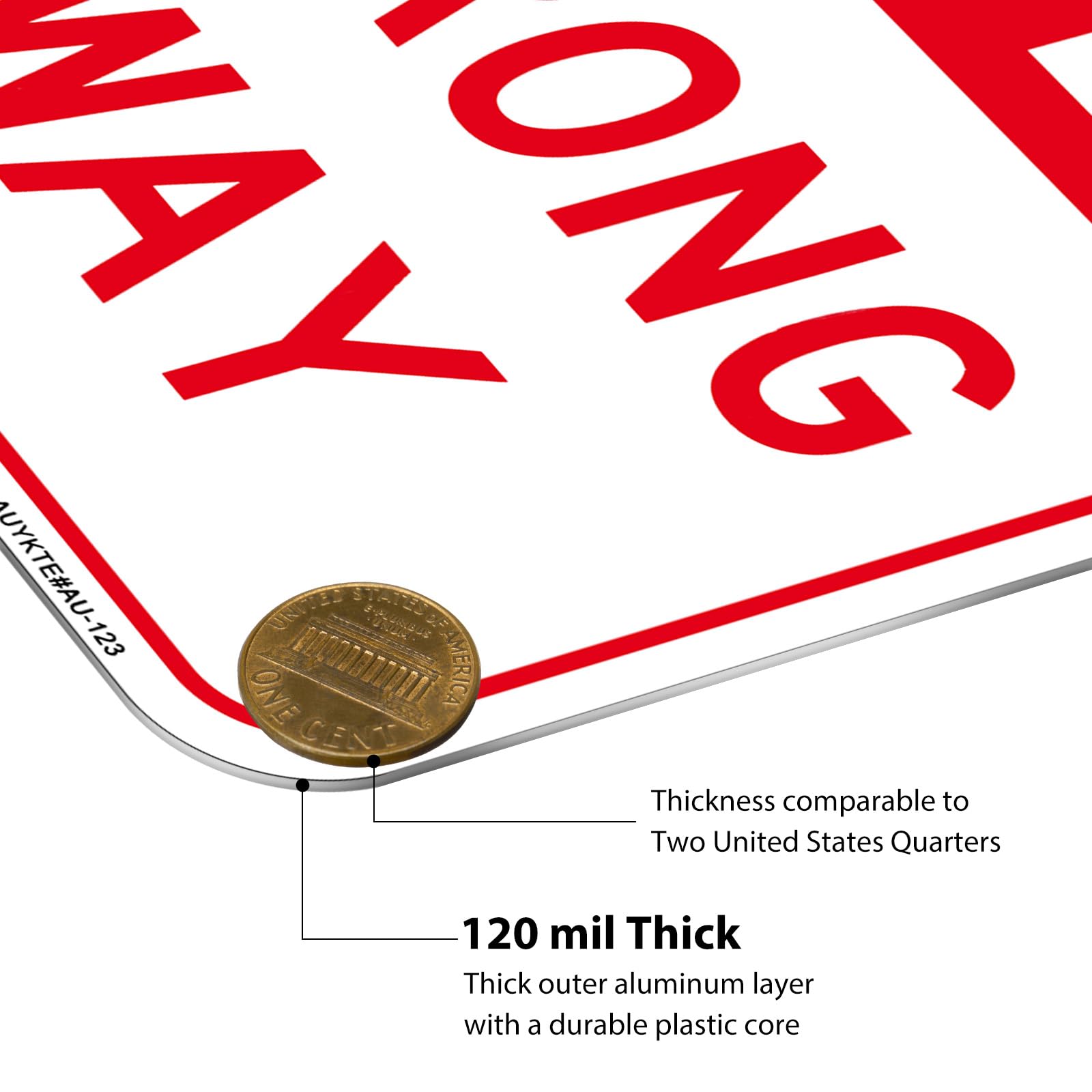 Do Not Enter, Wrong Way" Metal Sign 2 Pack, 18"x12