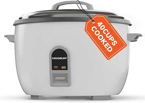 Arrocera comercial, gran capacidad para 20 tazas (sin cocinar), 40 tazas (cocidas) con operación de un solo toque y 12 horas de mantenimiento