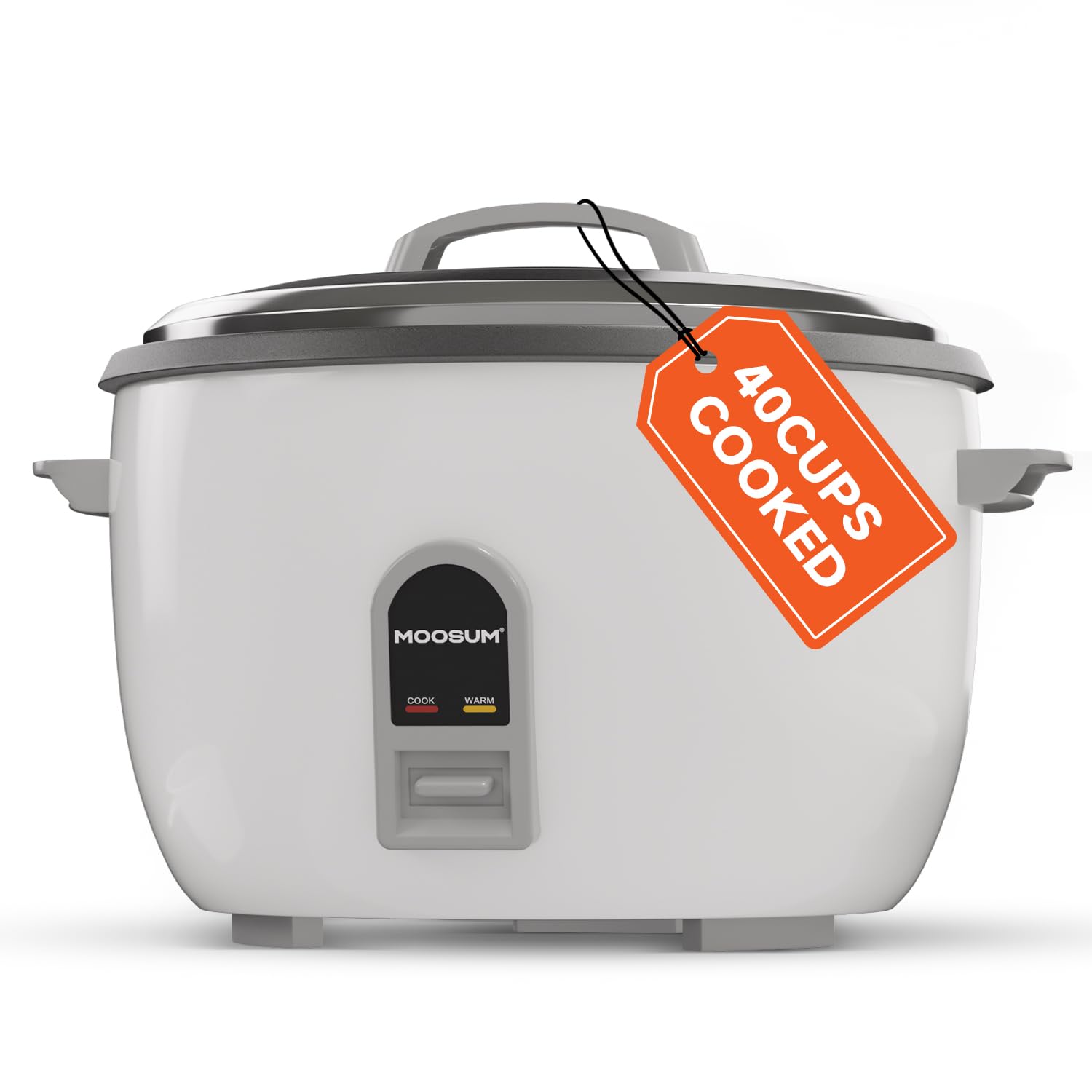 Commercial Rice Cooker, Large Capacity 20-Cup (UnCooked), 40-Cup (Cooked) with One Touch Operation and 12-Hour Keep Warm,Easy to Use and clean,1200W